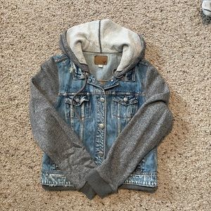 american eagle denim hooded jacket